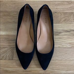 Black suede kitten heels